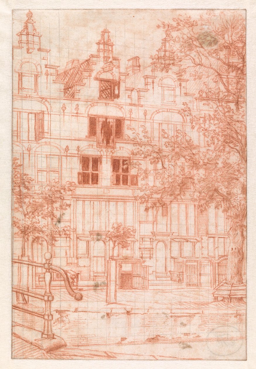 Después de un incendio en el Herengracht en 1683 de Jan van der Heyden