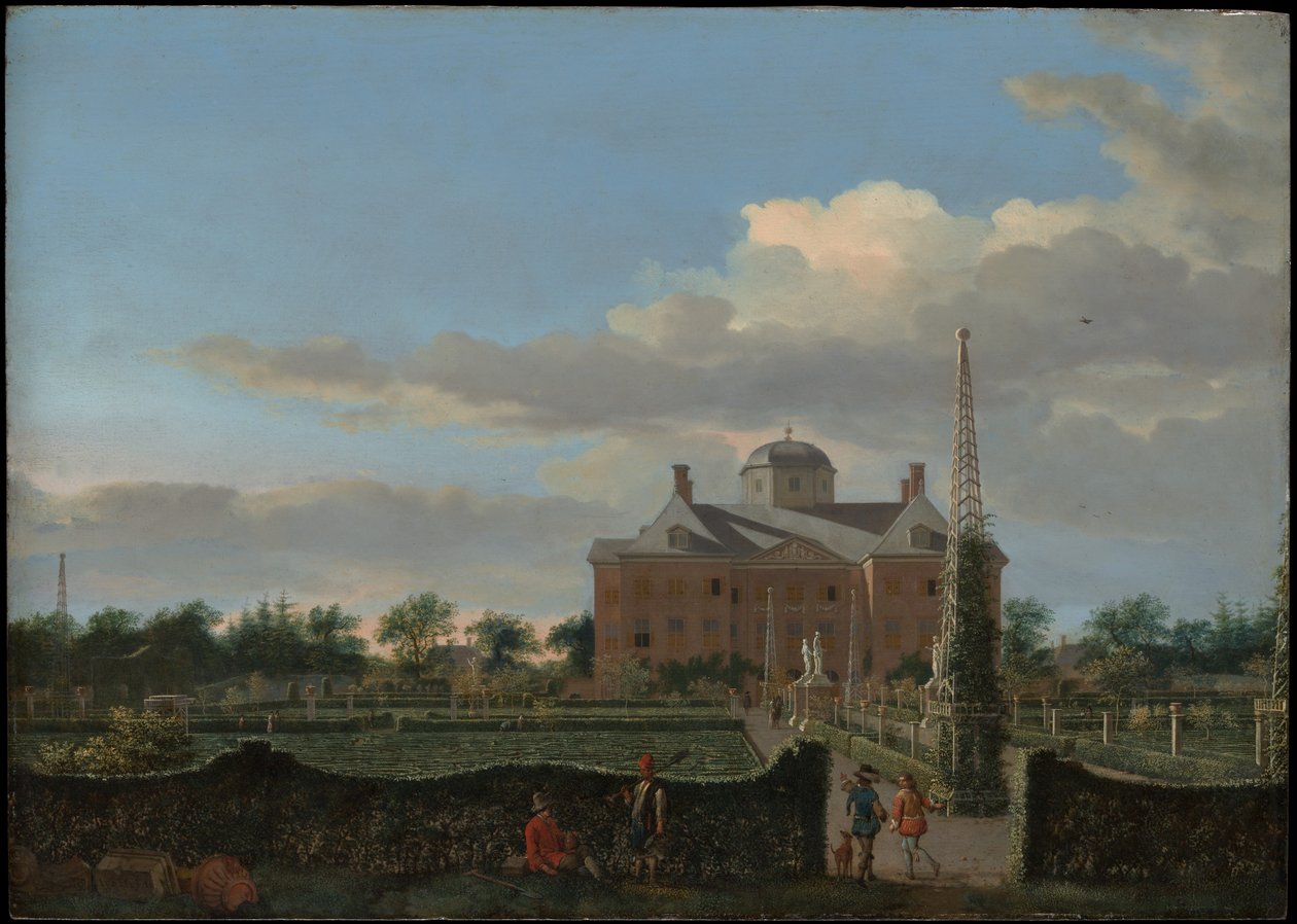 El Huis ten Bosch de La Haya y su jardín formal (vista desde el sur) de Jan van der Heyden