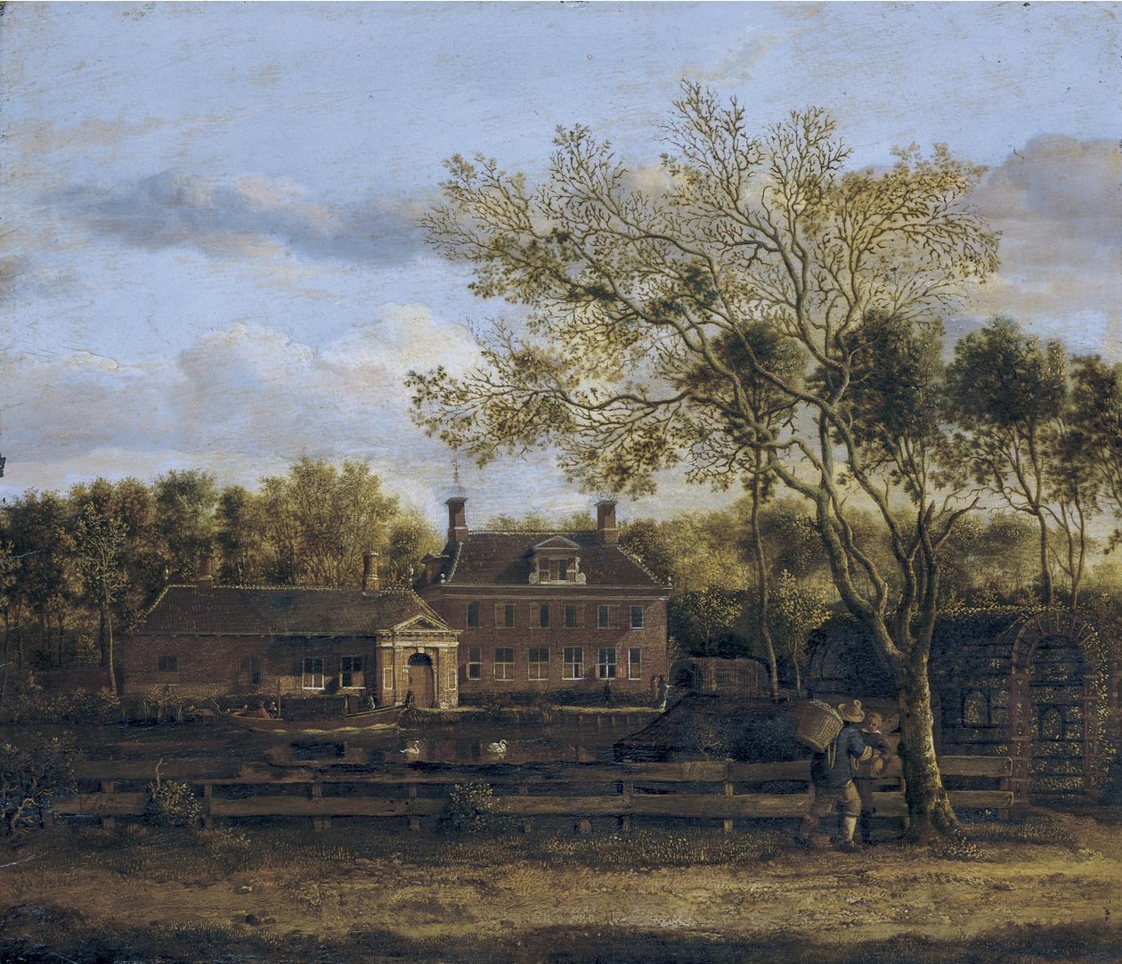 El hofstede Wolf en Hoeck junto al río Purmer, cerca de Purmerend de Jan van der Heyden