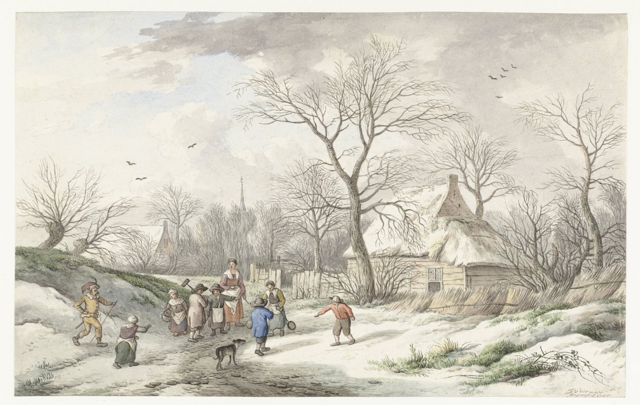 Invierno: reunión para el martes de carnaval de Jan van der Meer (II)