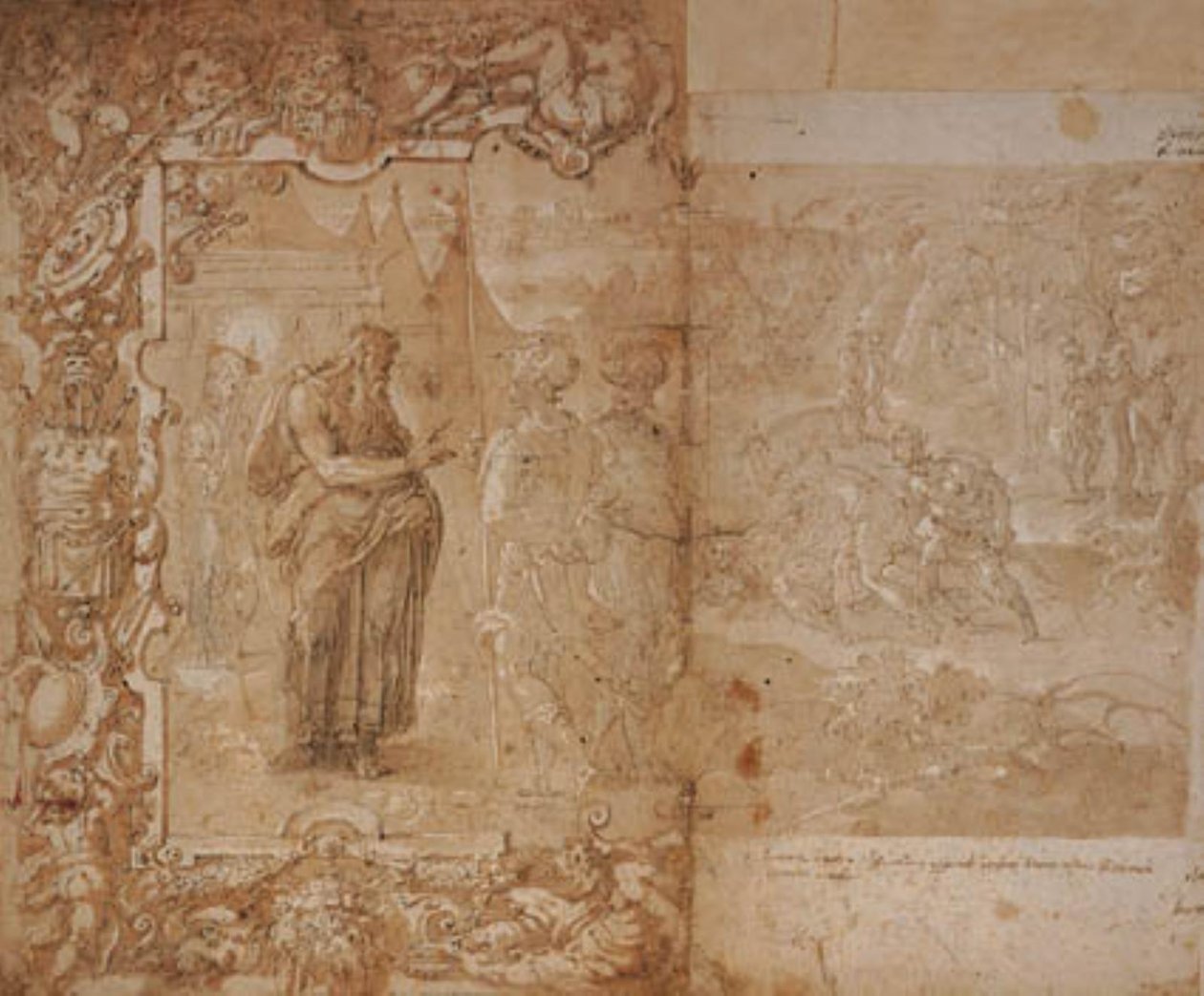 Dibujo para un tapiz con la historia de Ulises y Diomedes de Jan van der Straet