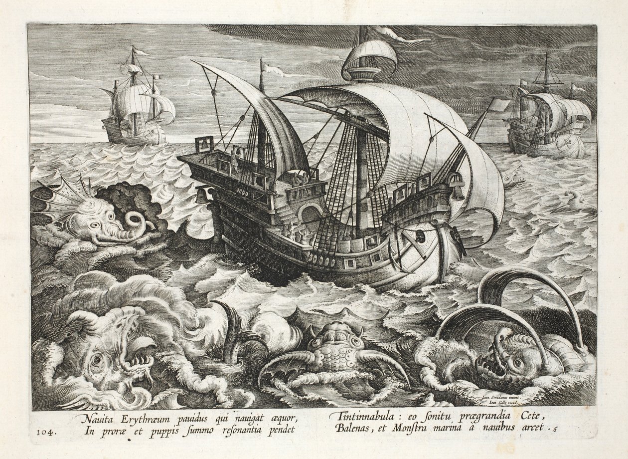 Caza de criaturas marinas, lámina 84, ilustración de 