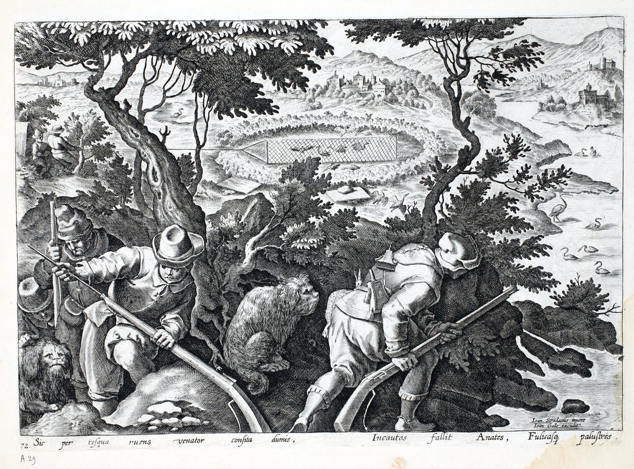 Caza de patos, ilustración de 