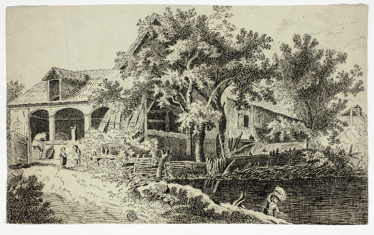 Molino junto al arroyo de Jan van der Straet