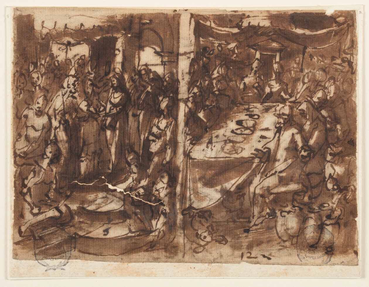 Recto: Matrimonio de la Virgen de Jan van der Straet, called Stradanus