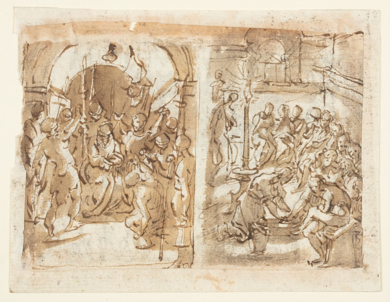 Cristo burlado; Cristo lavando los pies de los apóstoles; Ejecución de María Estuardo, Reina de Escocia en 1587 de Jan van der Straet, called Stradanus