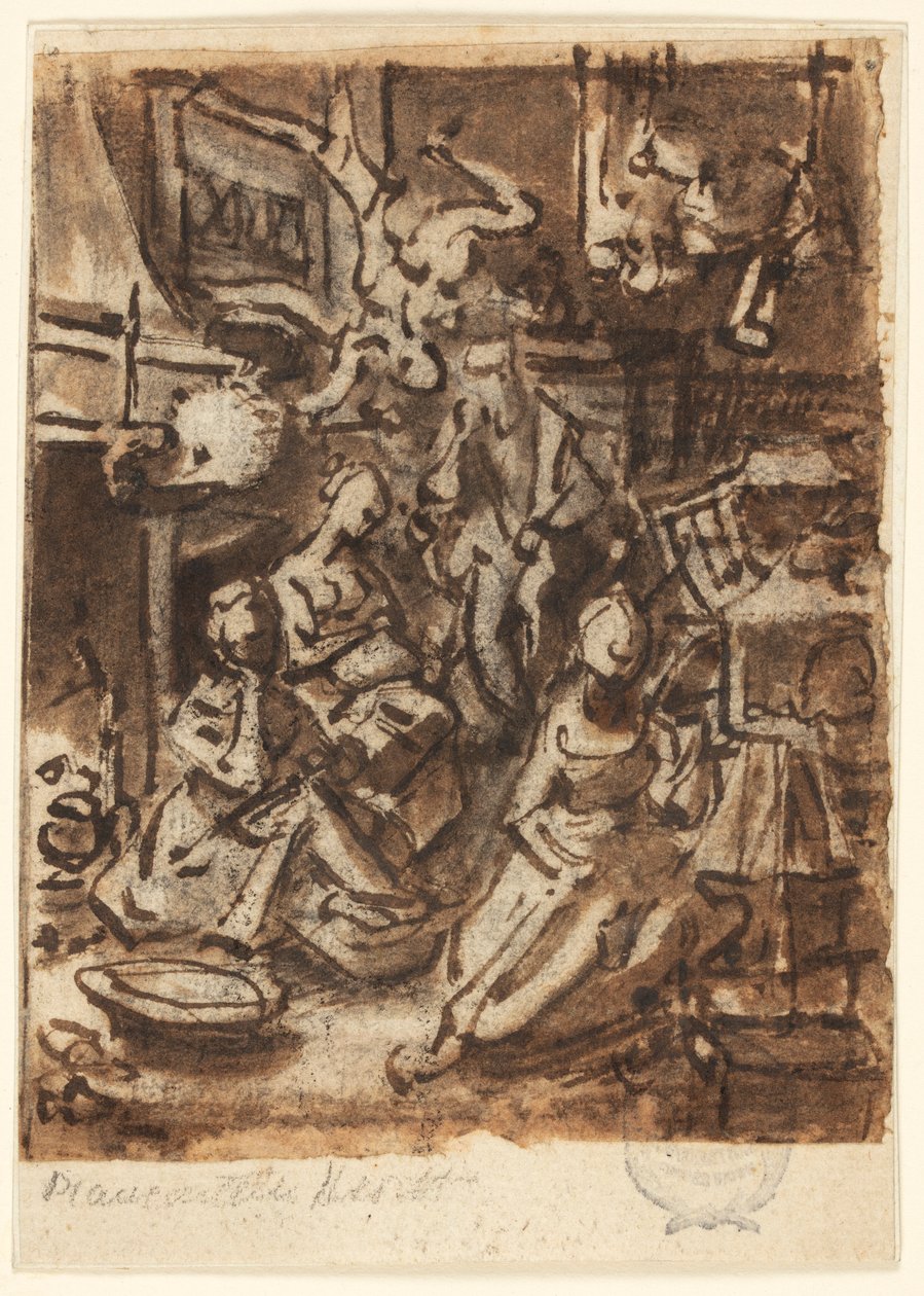 Estudio para una composición de Jan van der Straet, called Stradanus