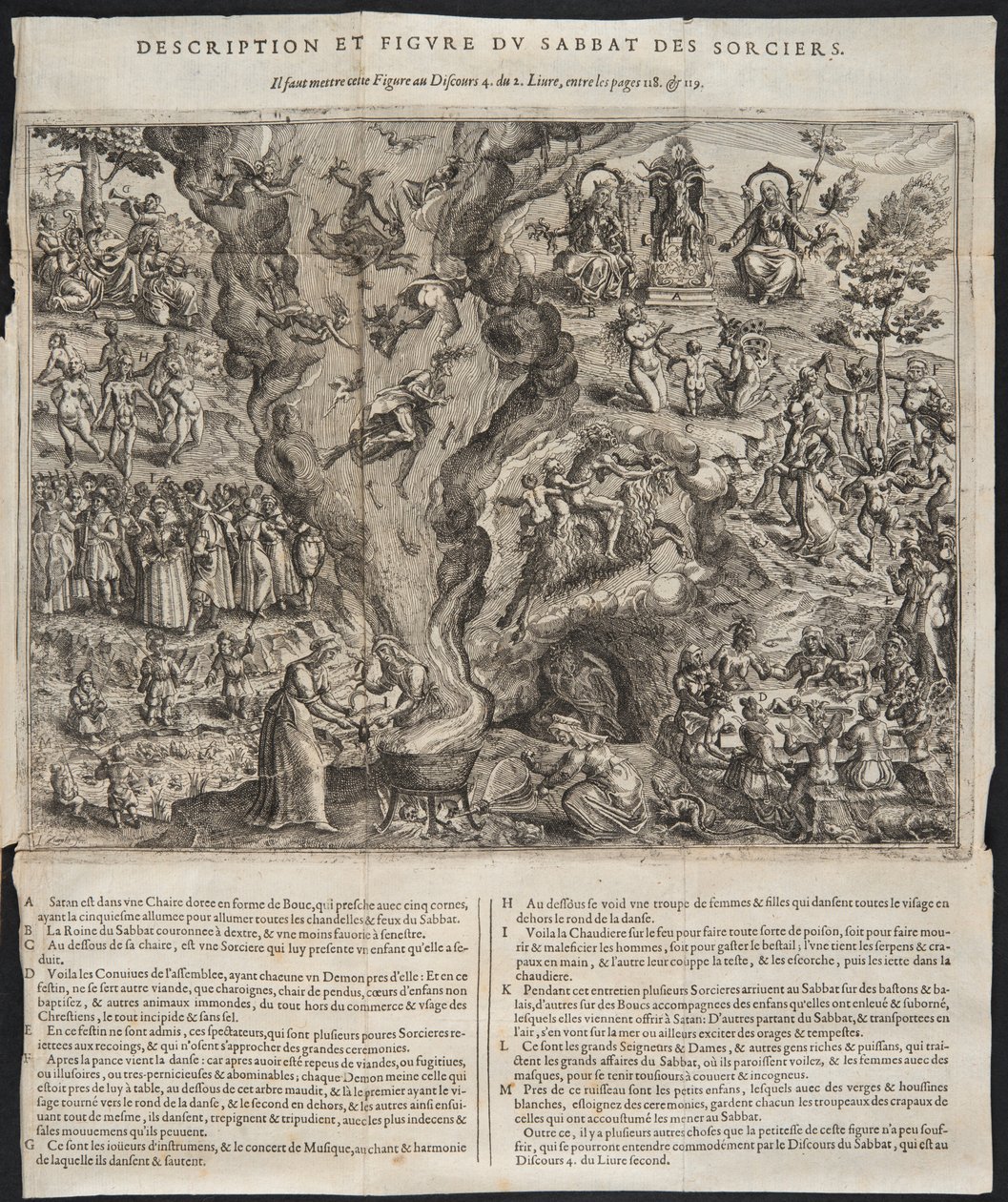 (detalle) De un aquelarre de brujas, ilustración de Tableau de L