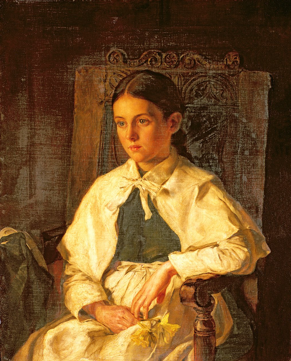 Retrato de una Niña con el Traje de la Escuela Dr. Woodwards, Maidstone de Jane Day
