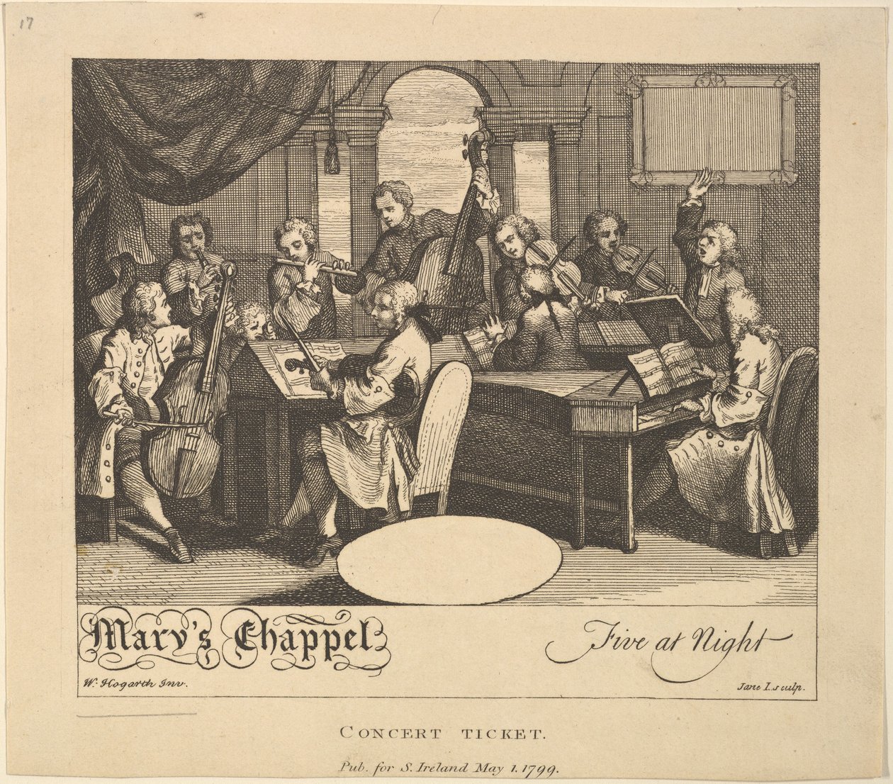 Entrada de concierto - Capilla de María, a las cinco de la noche, 1 de mayo de 1799 de Jane Ireland
