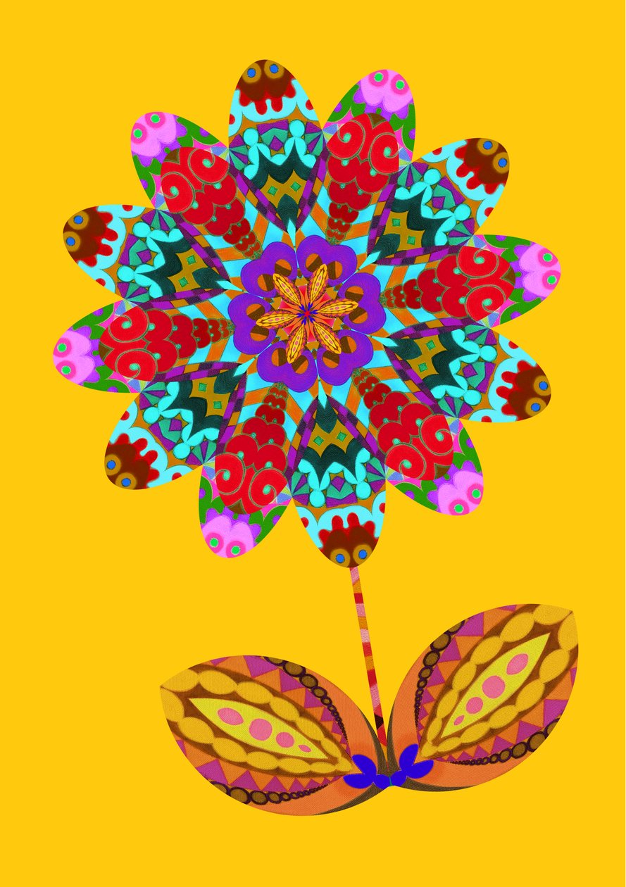 Recorte de flor en amarillo, 2020 de Jane Tattersfield