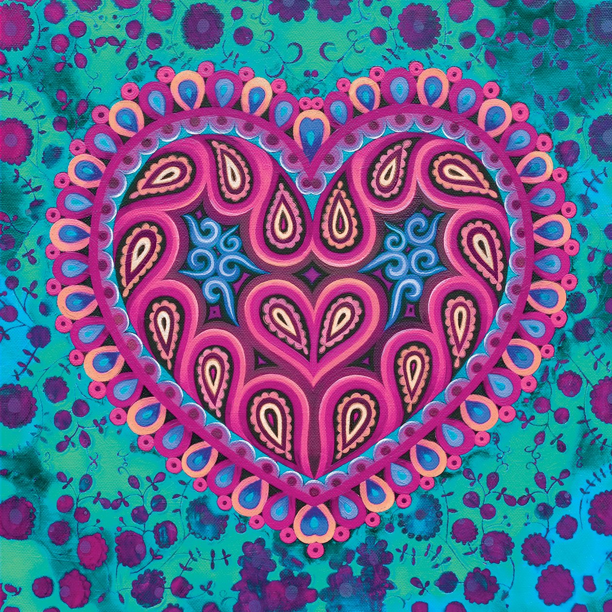 Corazón Folclórico en Verde de Jane Tattersfield