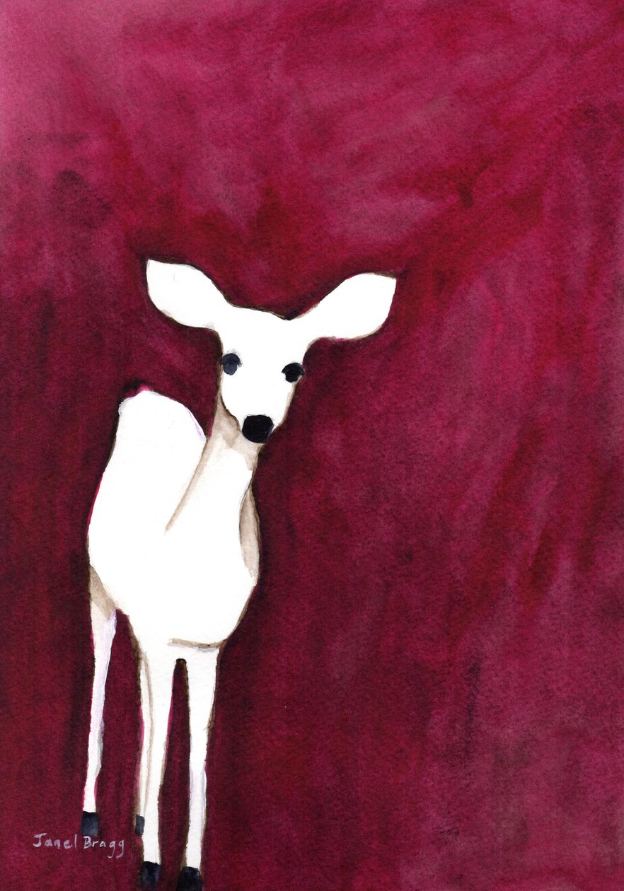 Ciervo en Cap Sante, c. 2014 (acuarela y tinta sobre papel) de Janel Bragg