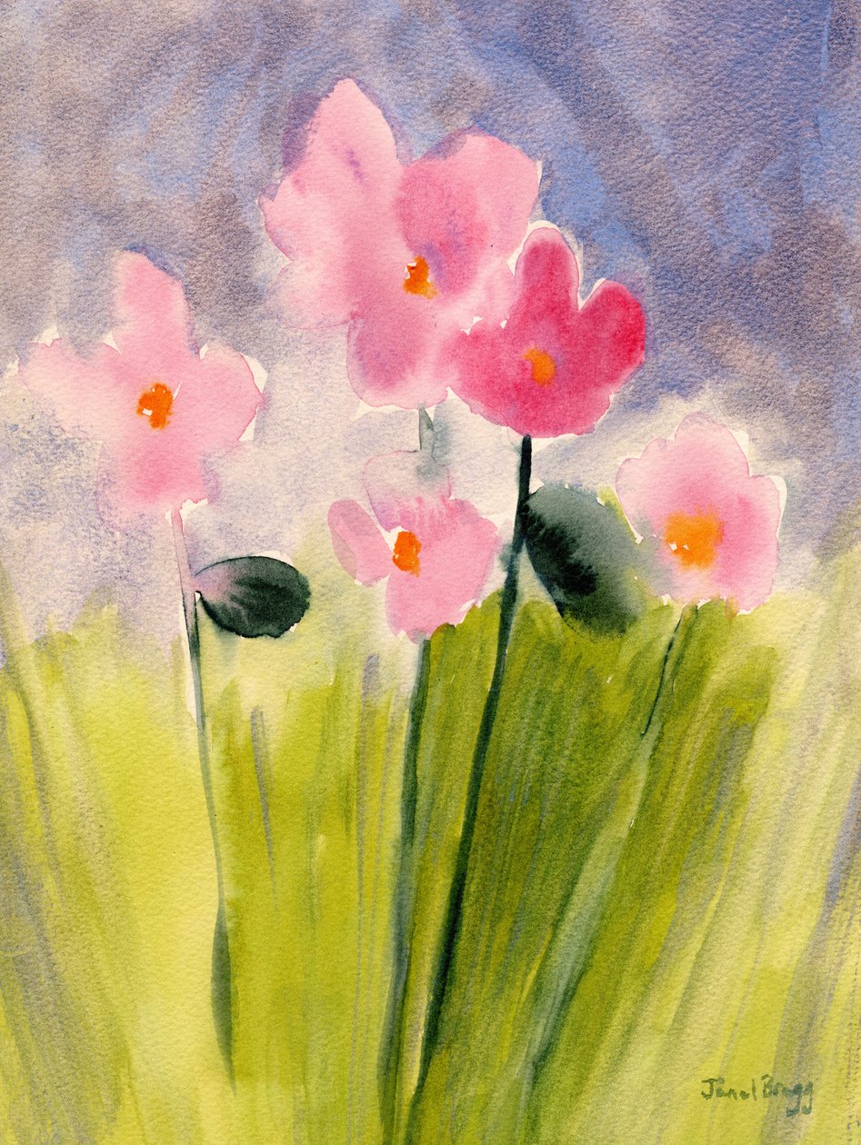 Floral in the Meantime, c. 2024 (acuarela sobre papel) de Janel Bragg
