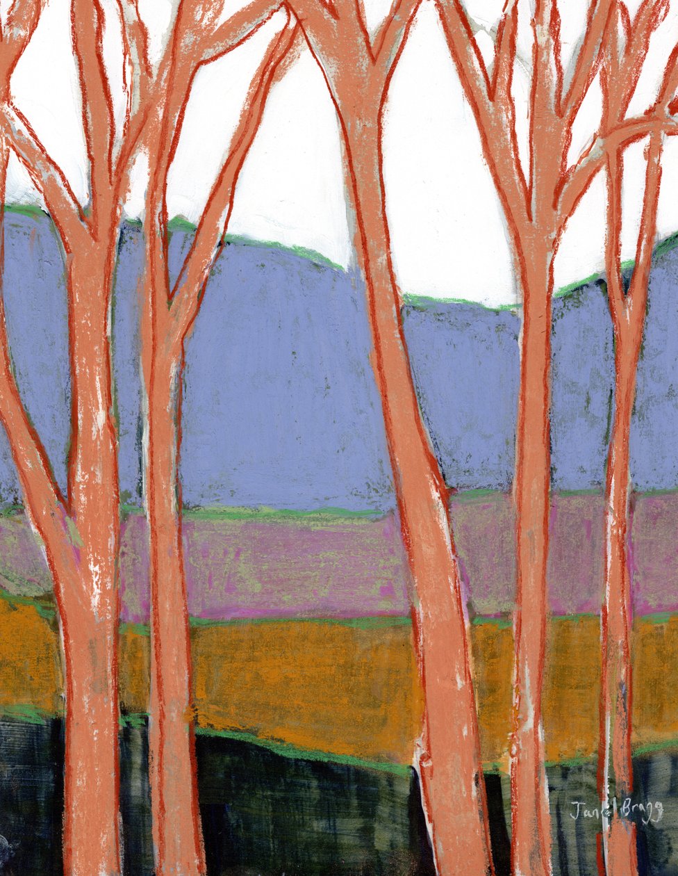 Holiday Hideaway Blue Hill Edition, c. 2024 (técnica mixta sobre papel) de Janel Bragg