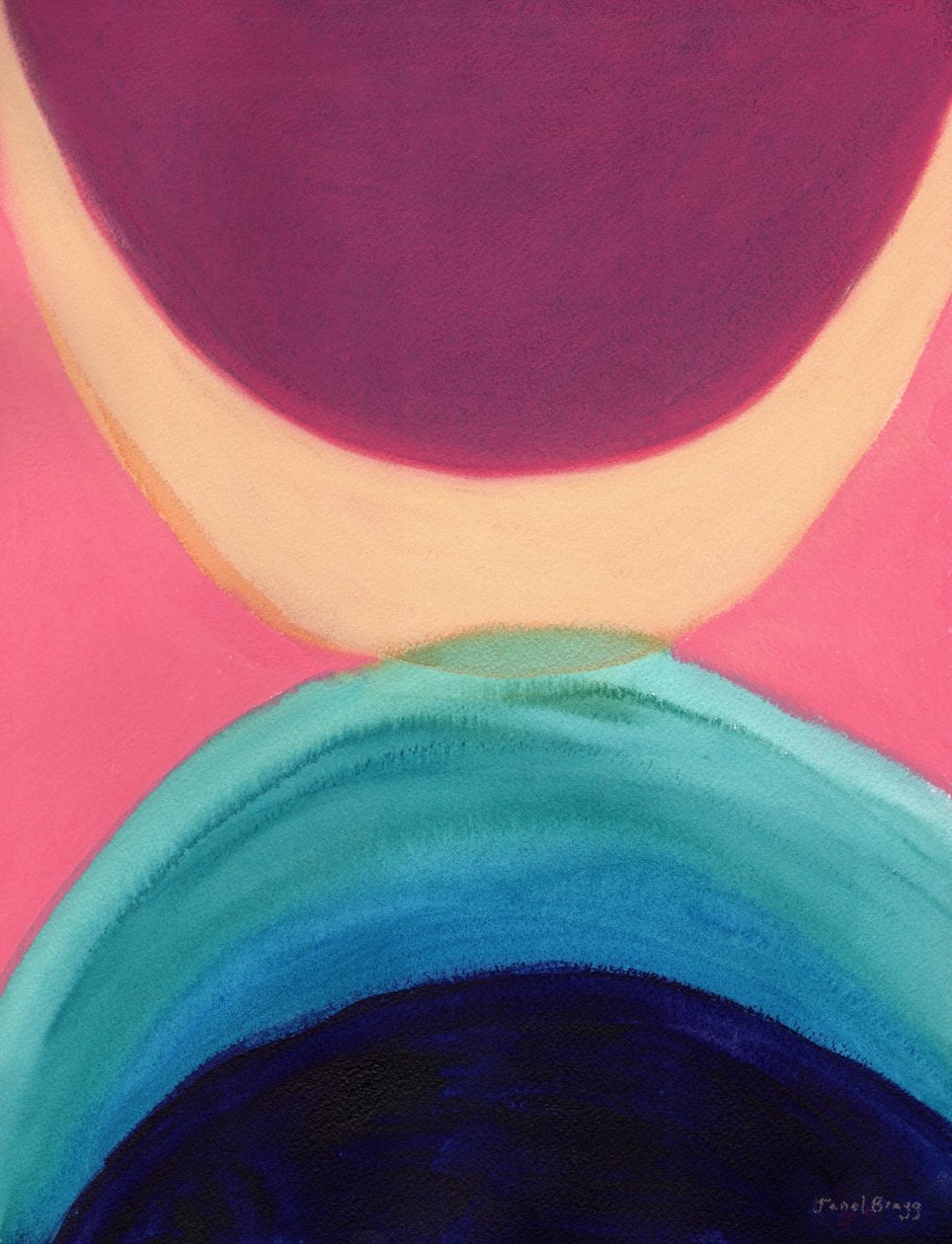 Encuentro del Sol de Medianoche, c. 2024 (técnica mixta sobre papel) de Janel Bragg