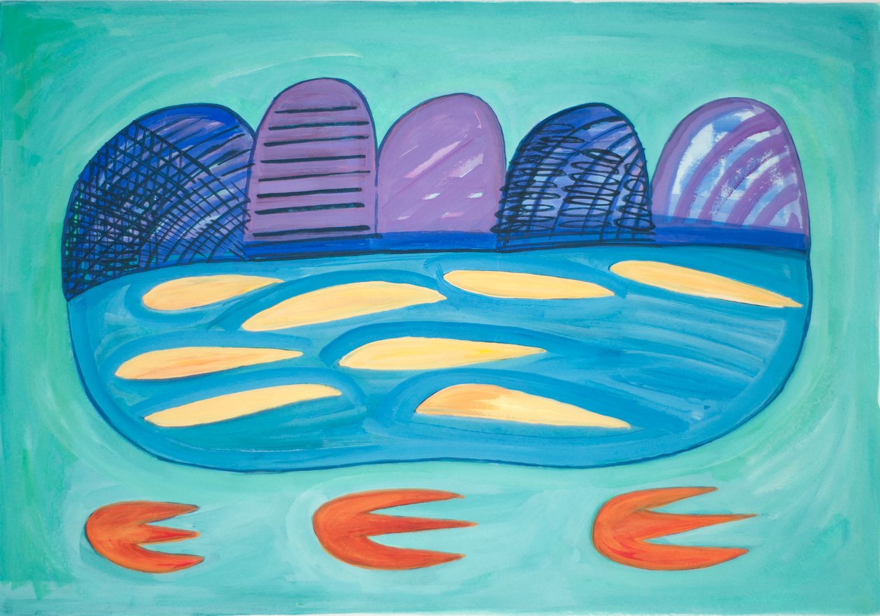Montañas y lago, 2015 de Janet McKenzie