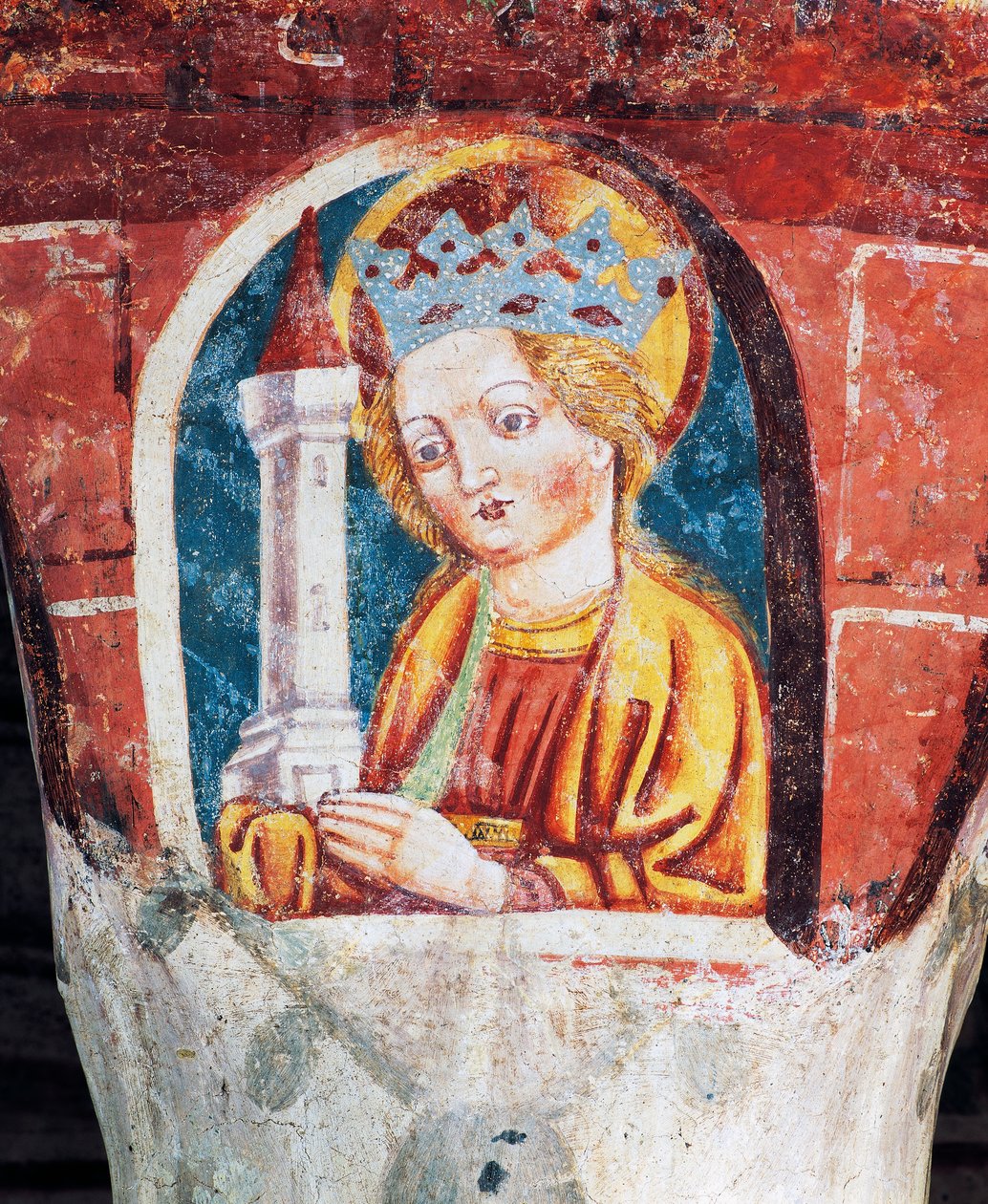 Iglesia fortificada de Hrastovlje, Iglesia de la Trinidad, Santa Bárbara, detalle de frescos de Janez Iz Kastva (1490), Eslovenia de Janez Kastav