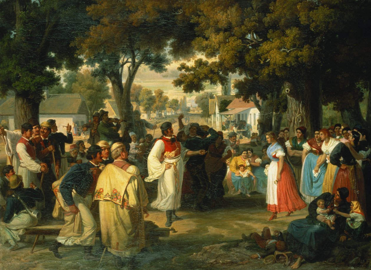 La bella del pueblo es invitada a bailar de Janos Janko