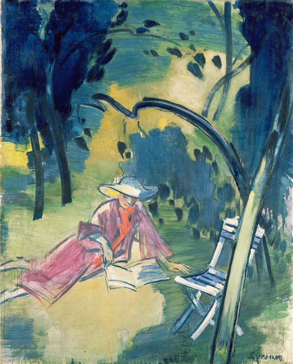 Mujer en el jardín de János Vaszary