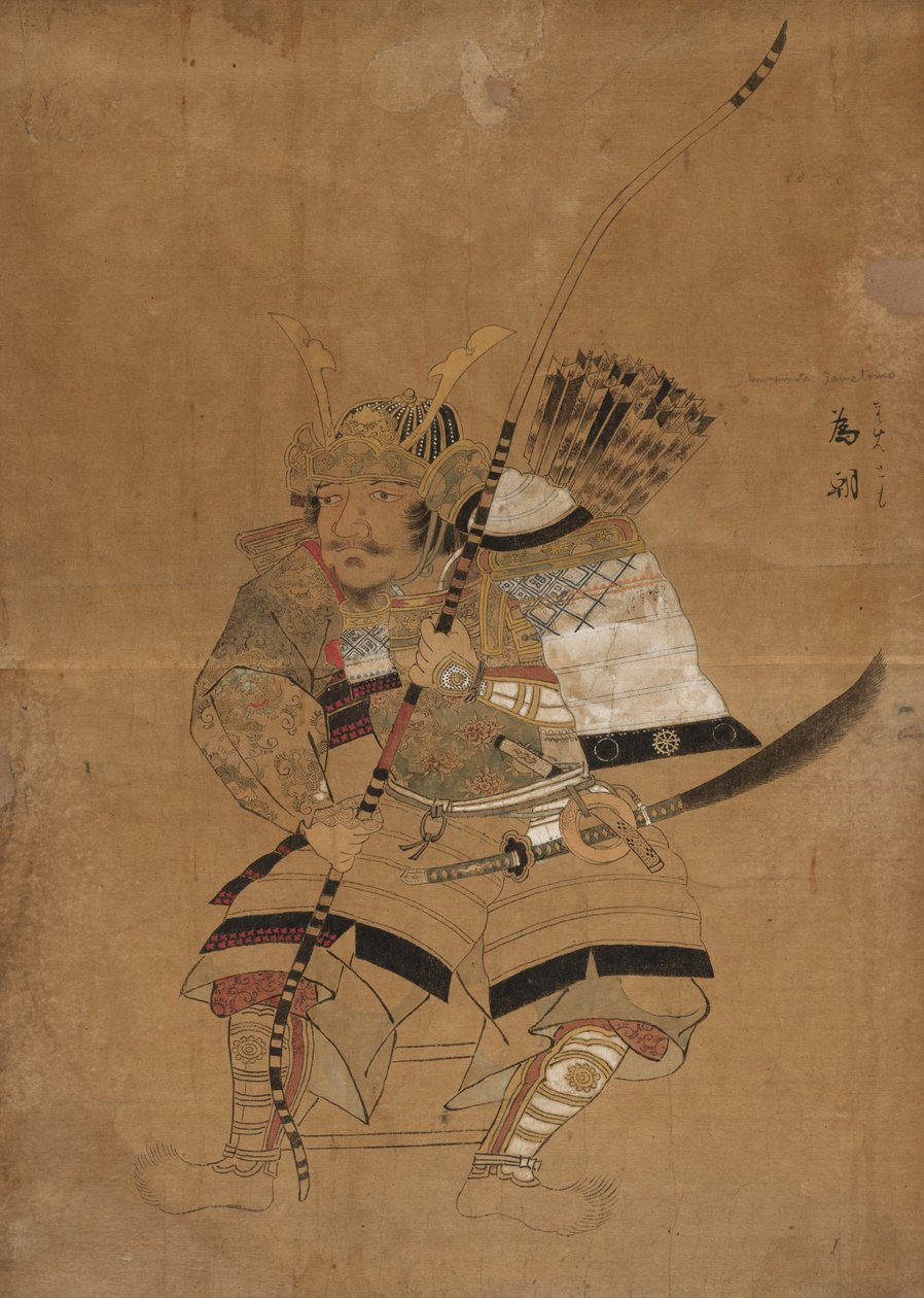Modelo de boceto para retratos de Minamoto Tametomo de Japan, Edo period
