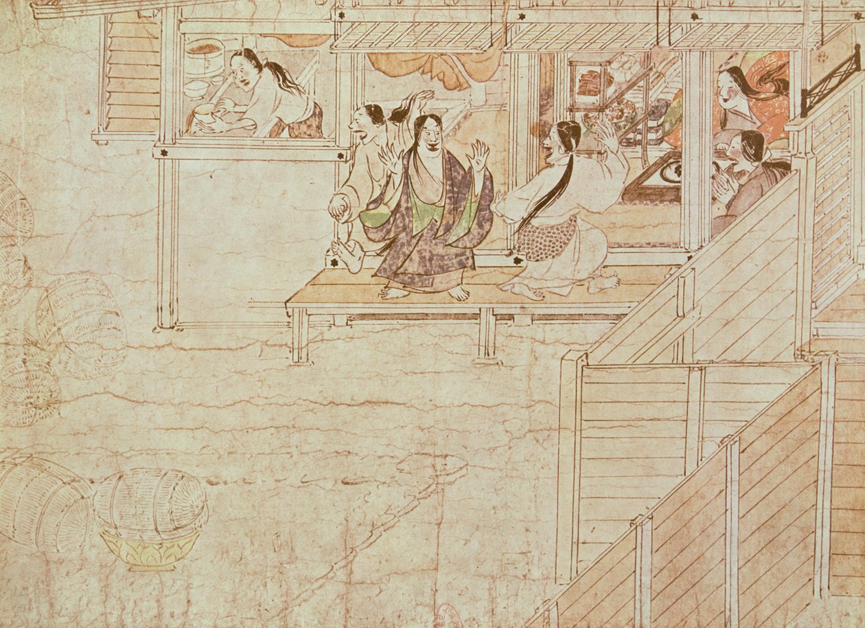 Detalle de Shigisan Engi Emaki, Período Kamakura de Japanese School