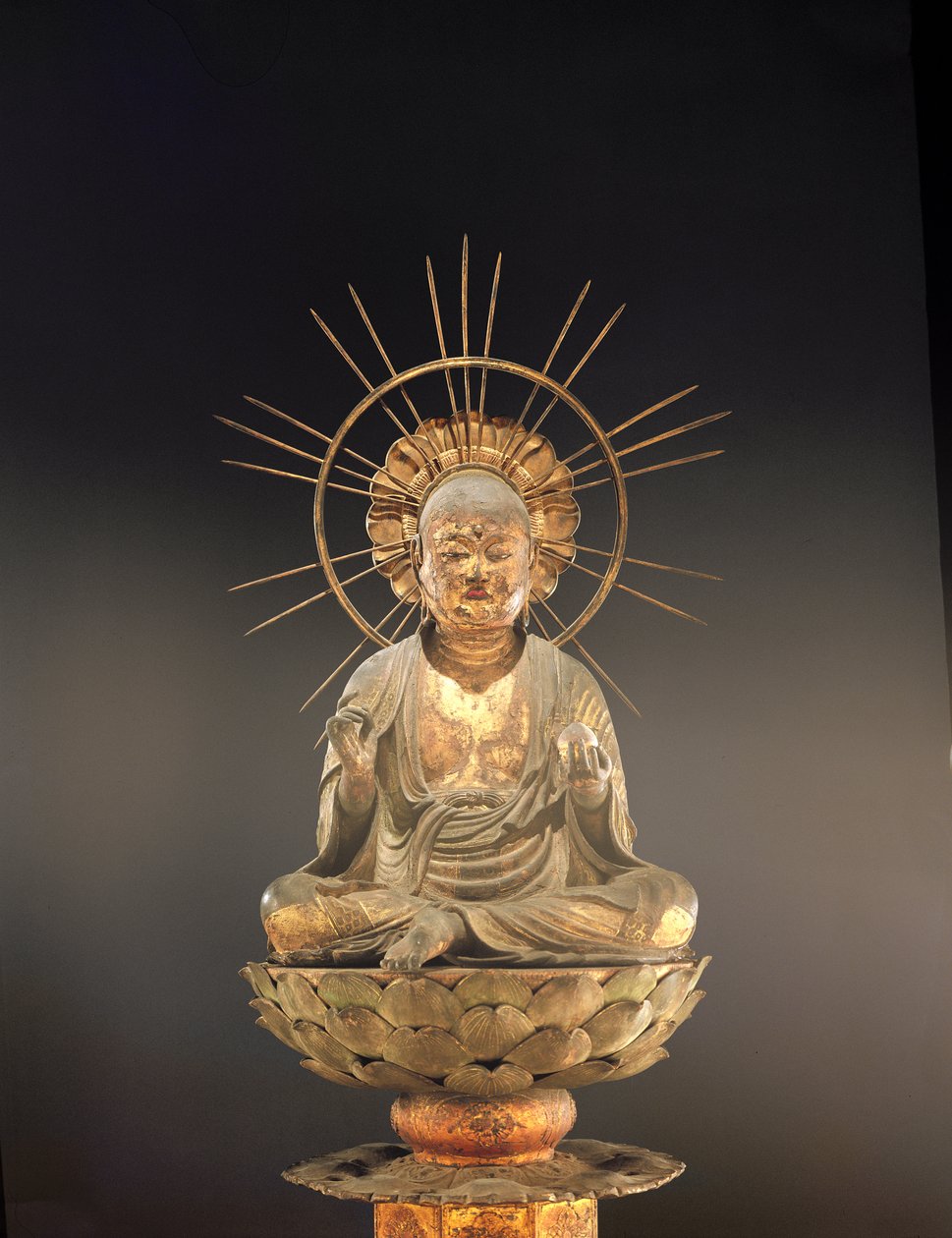 Jizo Bosatsu (Ksitigarbha), período Kamakura (1185-1333), segunda mitad del siglo XIII (madera, laca y hoja de oro) de Japanese School