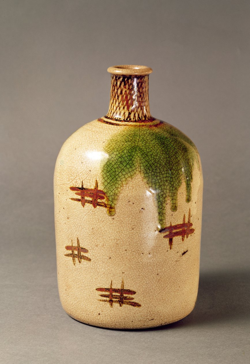 Botella de sake, de Oribe de Japanese School