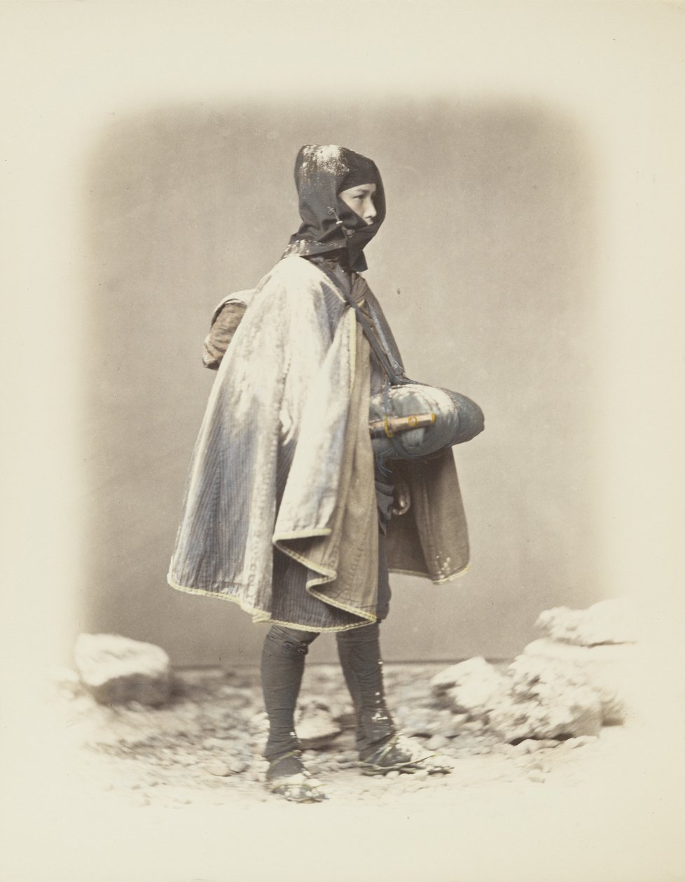 Hombre japonés en la nieve de Japanese Photographer