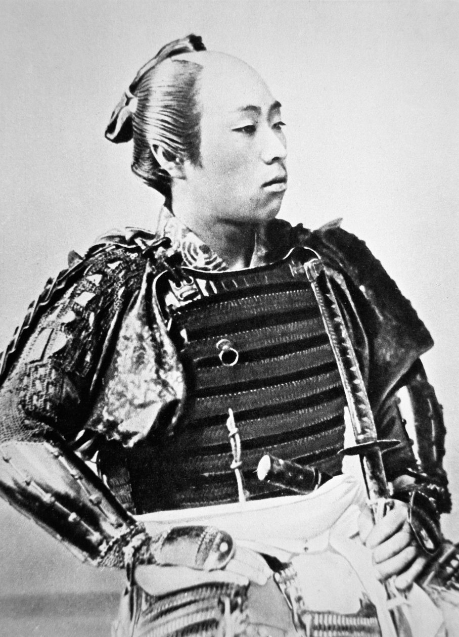 Samuráis del antiguo Japón con peinado tradicional de Japanese Photographer