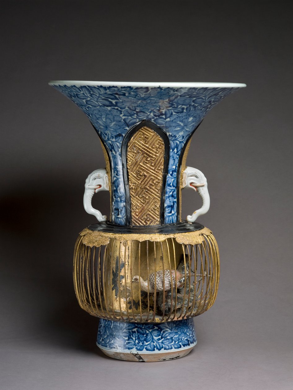 Jarrón de jaula de pájaros, c.1720 de Japanese School