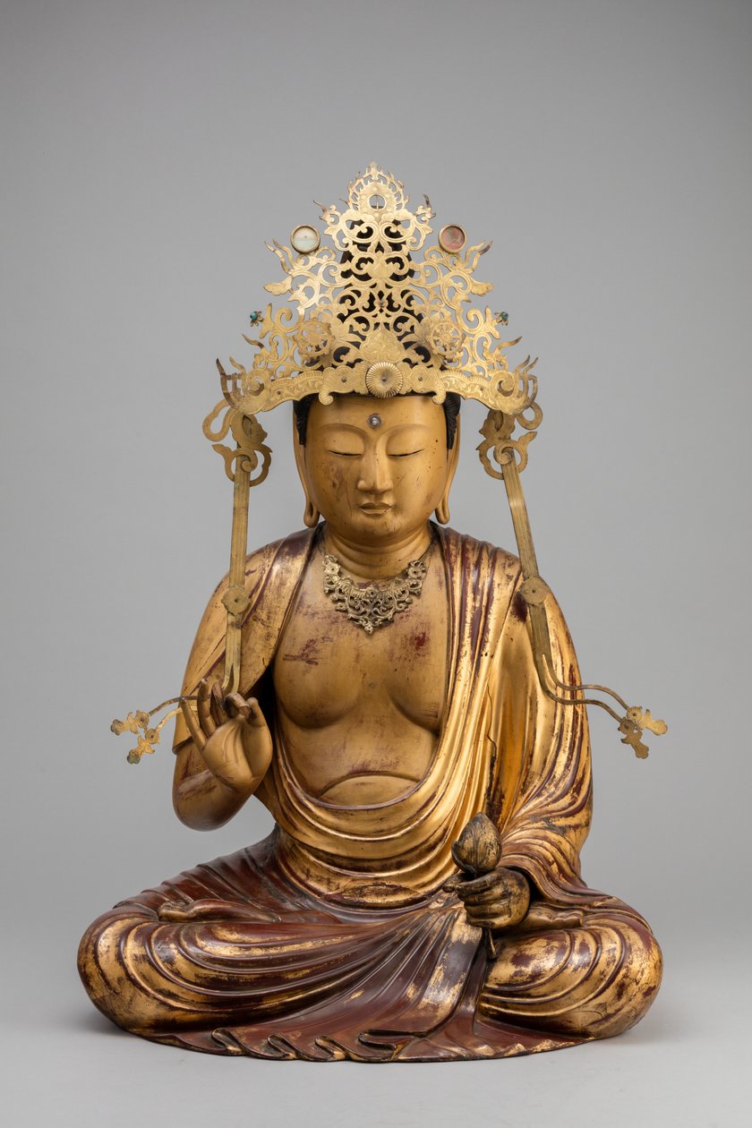 Bodhisattva Kannon con una Flor de Loto de Japanese School