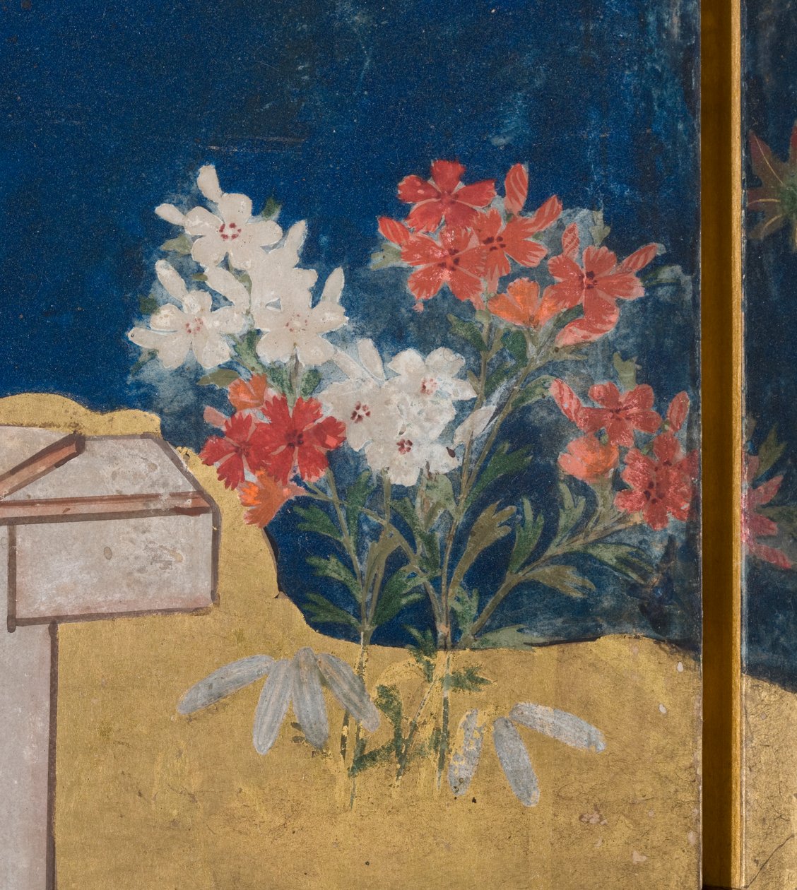 Detalle de Primavera en el Palacio, biombo de seis paneles de El Cuento de Genji, c.1650 de Japanese School
