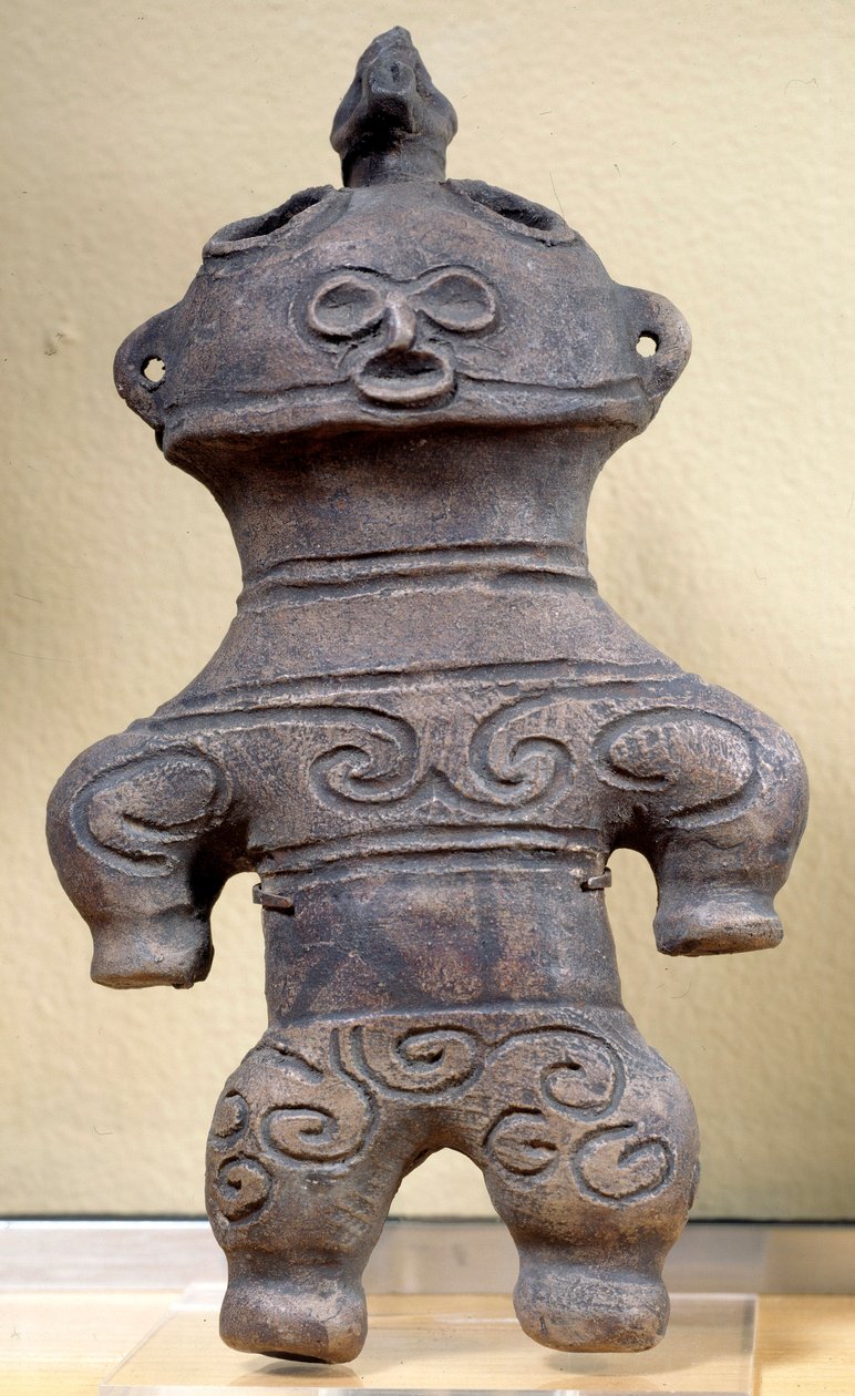 Estatuilla Dogu Japón, altura 20 cm, Neolítico, período Jomon de Japanese School