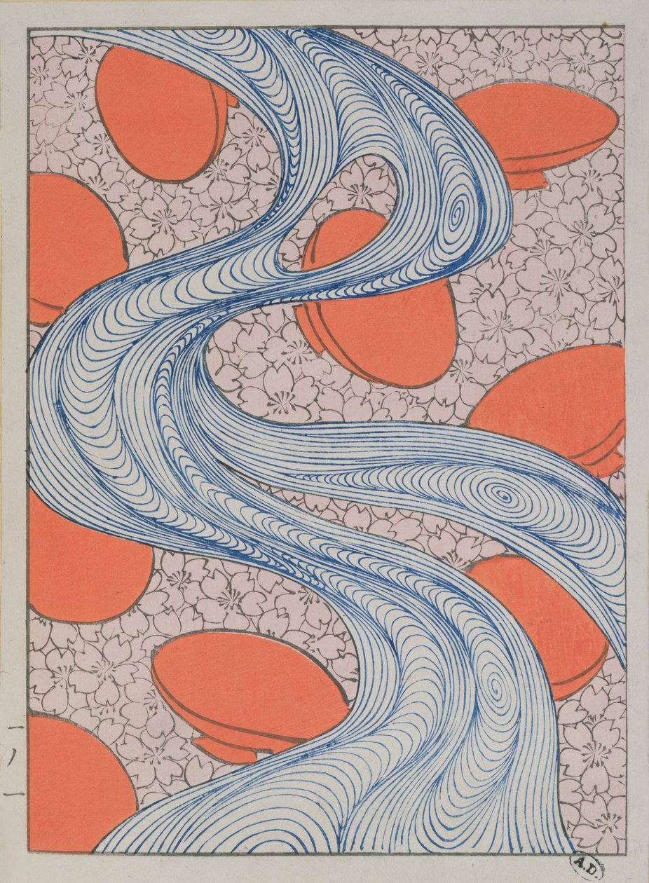 Diseño de tela, finales del siglo XIX de Japanese School