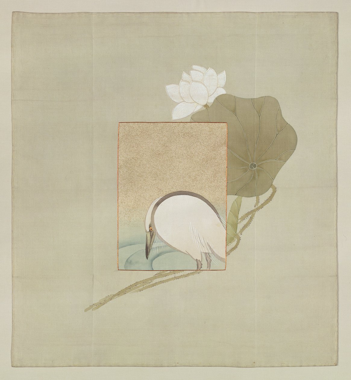 Funda de regalo, Periodo Meiji (1868-1912) (seda pintada con hilos bordados) de Japanese School
