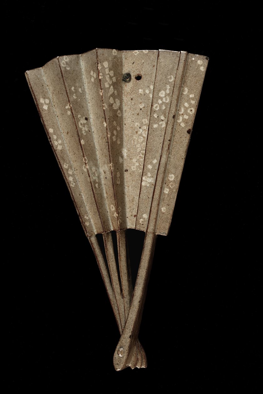 Jarrón colgante en forma de abanico, prefectura de Kumamoto, Período Edo de Japanese School