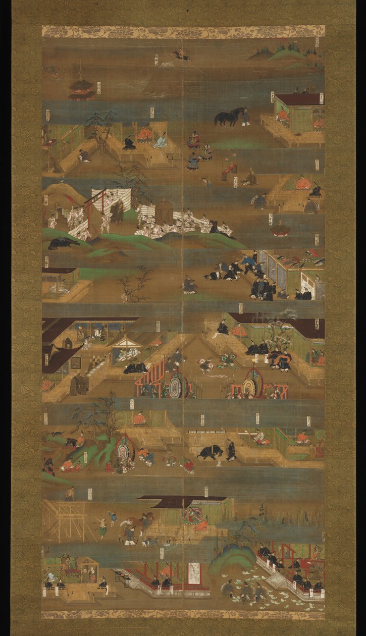 Biografía ilustrada del Príncipe Shōtoku, pergamino colgante, período Kamakura de Japanese School