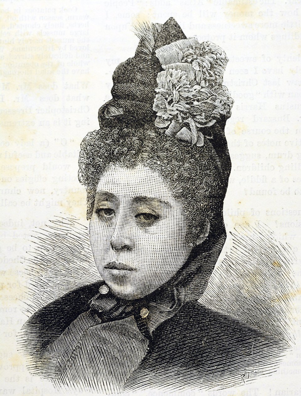 Era Meiji. Princesa Komatsu de Japón. Ilustración de 1887 (Grabado) de Japanese School