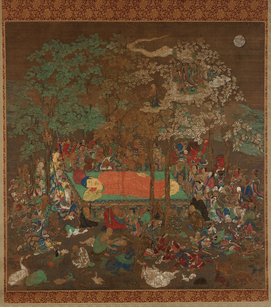 Nirvana del Buda, periodo Kamakura de Japanese School
