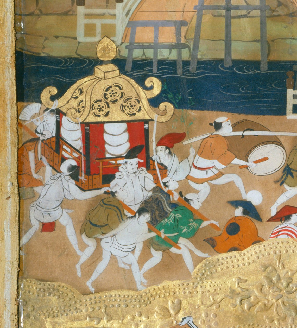 Osakazu Byobu - Biombo japonés de ocho paneles (pintura) de Japanese School