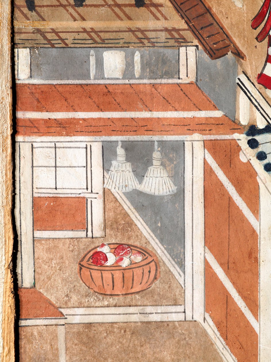 Osakazu Byobu - Biombo japonés de ocho paneles (pintura) de Japanese School