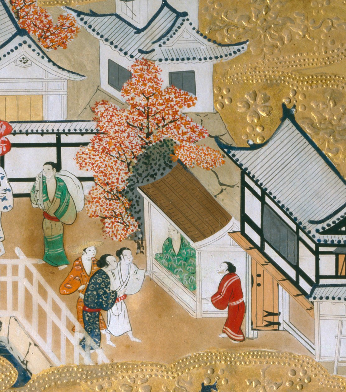 Osakazu Byobu - Biombo japonés de ocho paneles (pintura) de Japanese School
