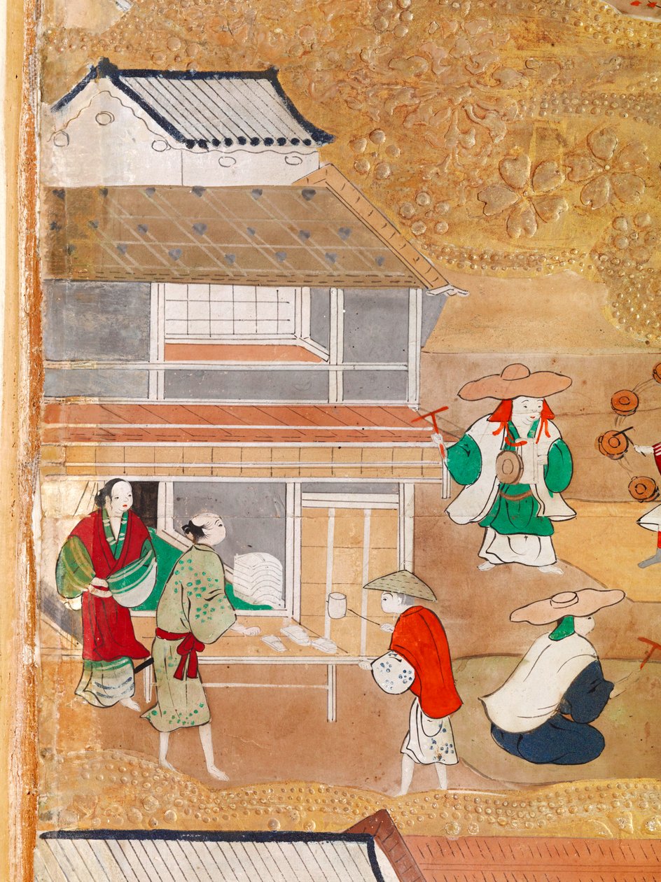 Osakazu Byobu - Biombo japonés de ocho paneles (pintura) de Japanese School