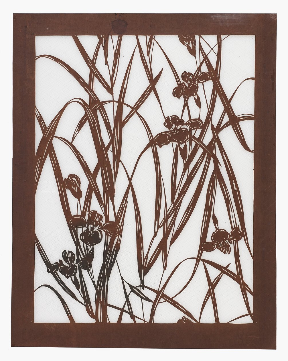Plantilla de papel (katagami), finales del siglo XIX (Papel de corteza de morera tratado con jugo de caqui e hilo de seda) de Japanese School
