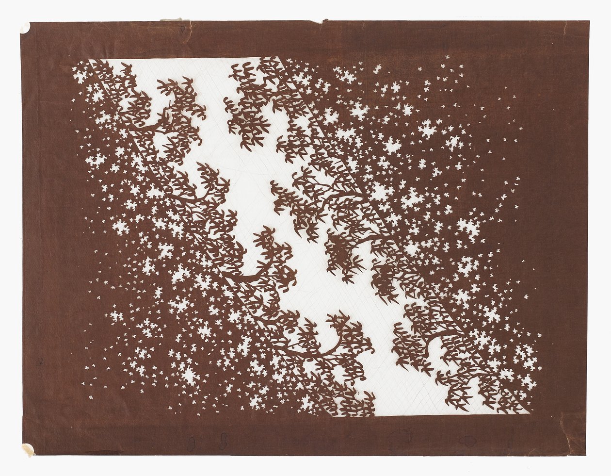 Plantilla de papel (katagami), finales del siglo XIX de Japanese School