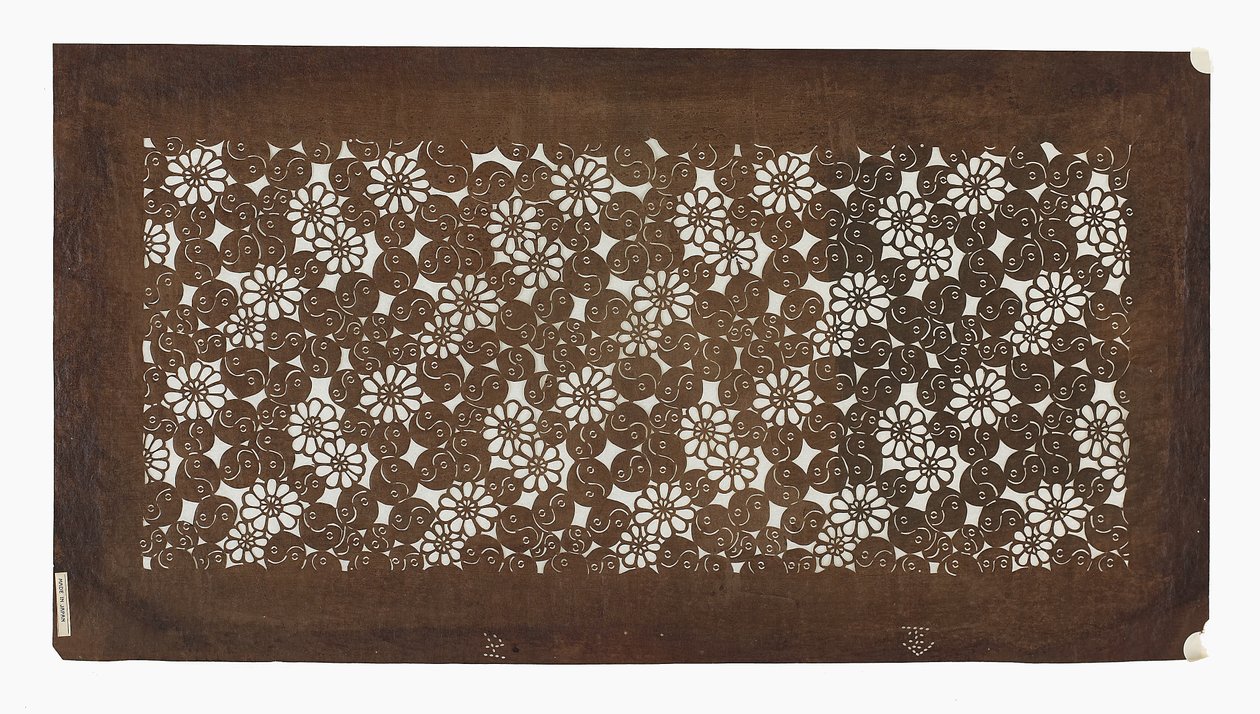 Plantilla de papel (katagami), finales del siglo XIX de Japanese School