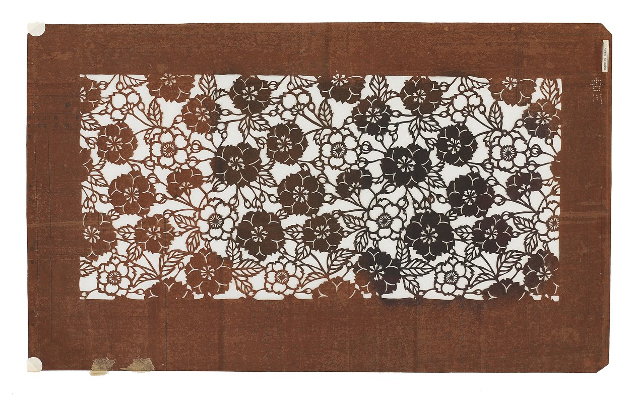 Plantilla de papel (katagami), finales del siglo XIX de Japanese School