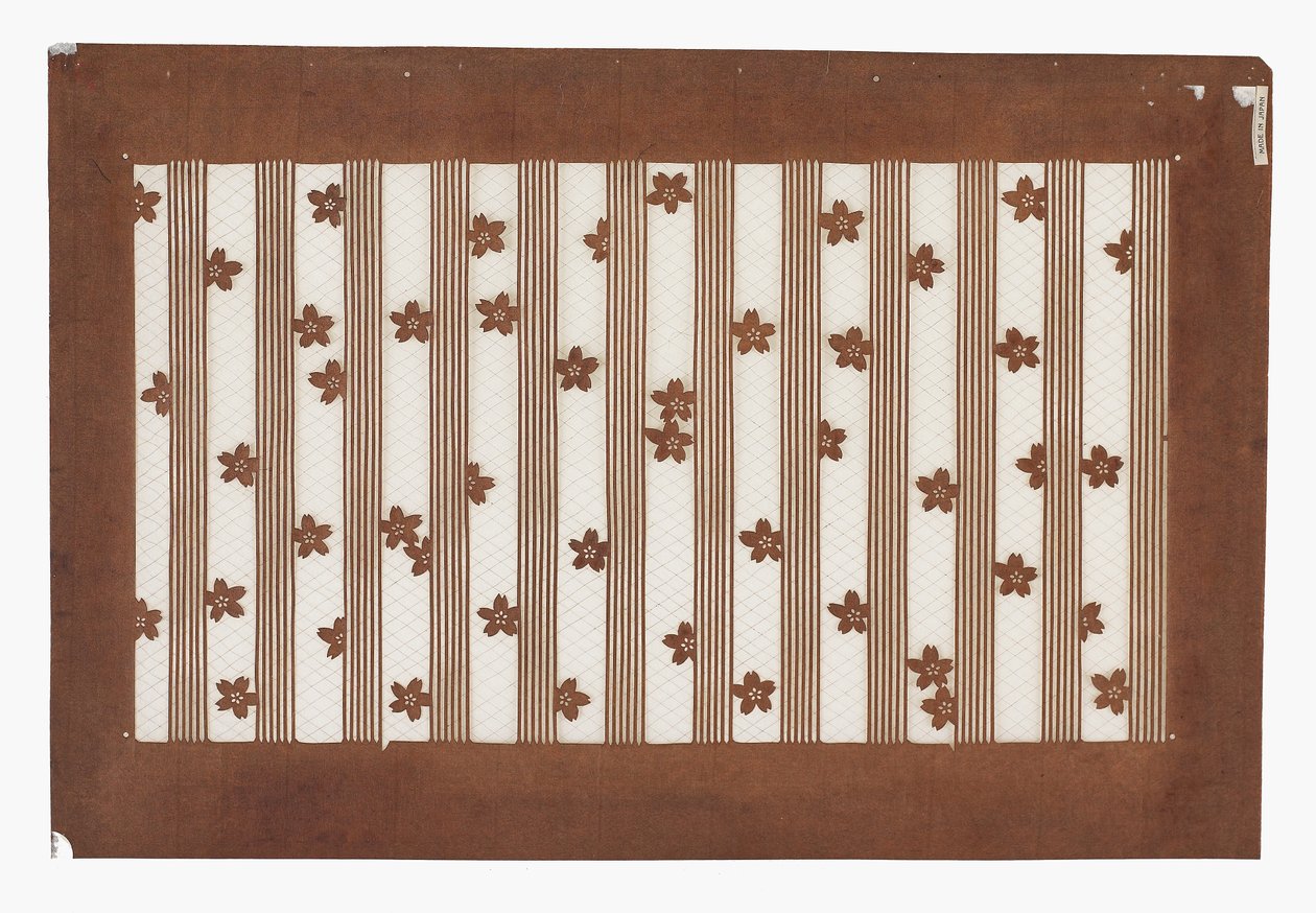 Plantilla de papel (katagami), finales del siglo XIX de Japanese School