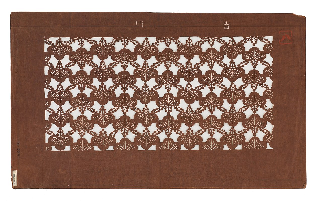 Plantilla de papel (katagami), finales del siglo XIX de Japanese School